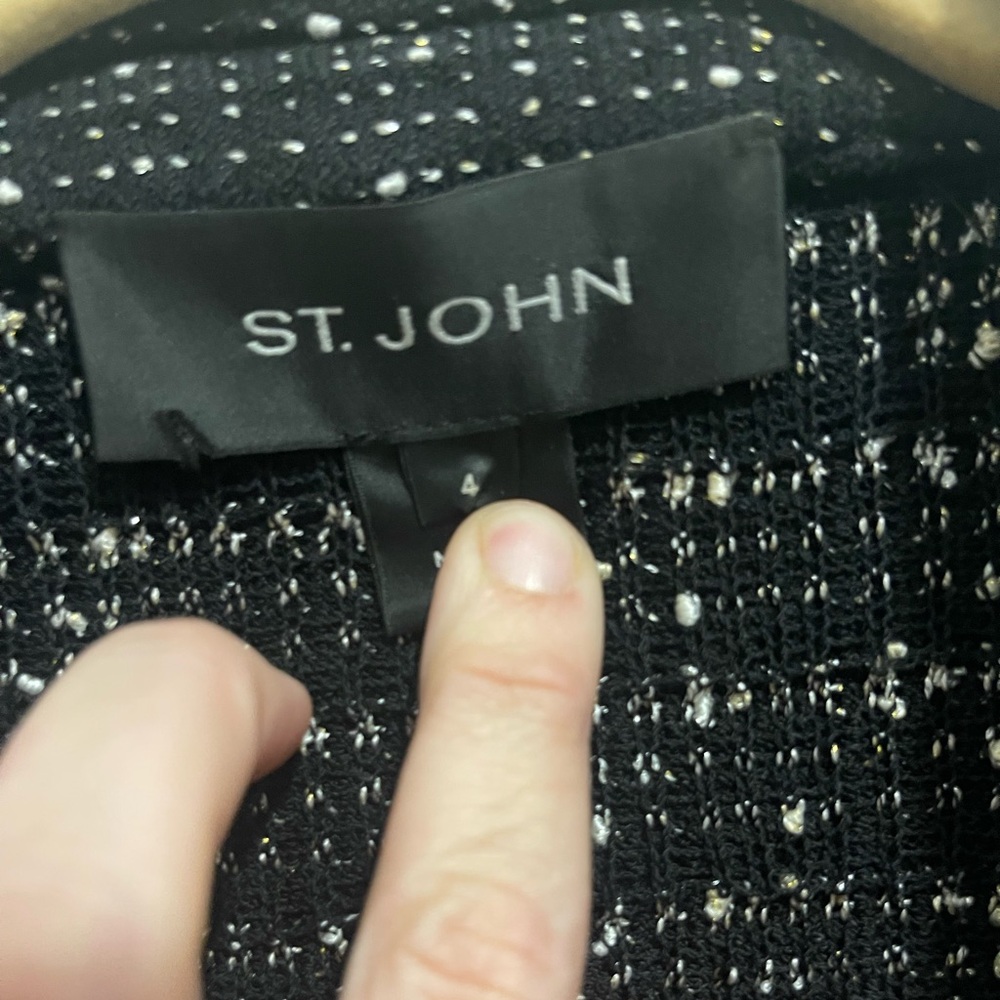 ST. JOHN blazer tweed fringe - Picture 5 of 13